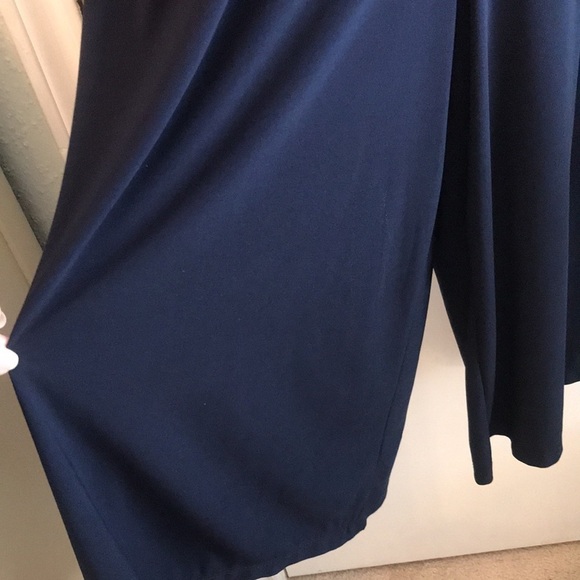 Emma & Michele Navy Cropped Jumper Jumpsuit Wide Legs Women’s Size Small - Picture 5 of 15